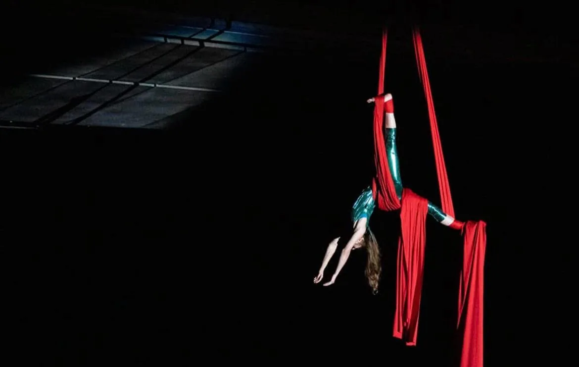 Aerial silk performance from the DILIGHT archive
